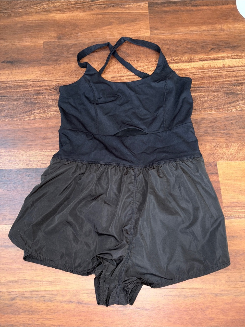 TCEC Black Womens Crossback Romper Swimsuit